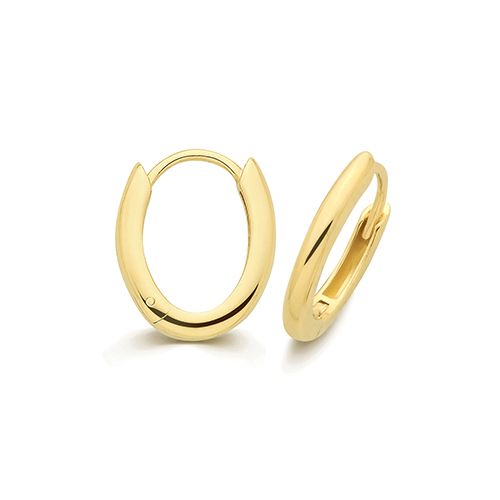 9CT YEL GOLD OVAL CLICKERS