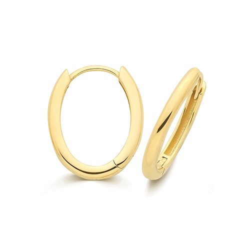 9CT YEL GOLD OVAL CLICKERS