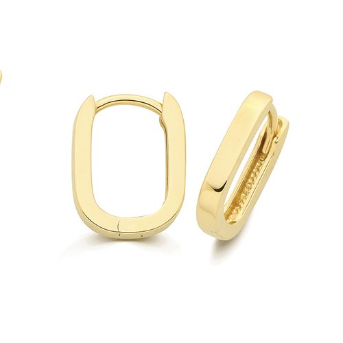 9CT YEL GOLD U SHAPE SQ SEC CLICKERS