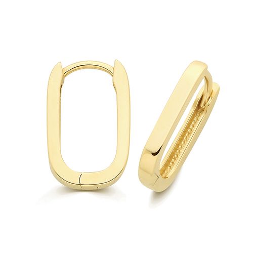9CT YEL GOLD U SHAPE SQ SEC CLICKERS