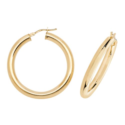 9CT YEL GOLD 30MM HOOP EARRINGS