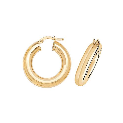9CT YEL GOLD 15MM HOOP EARRINGS