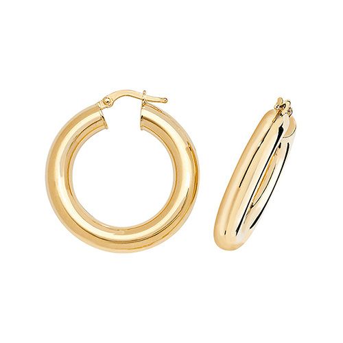 9CT YEL GOLD 20MM HOOP EARRINGS