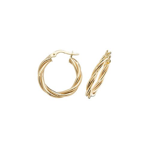 9CT YEL GOLD 10MM HOOP EARRINGS