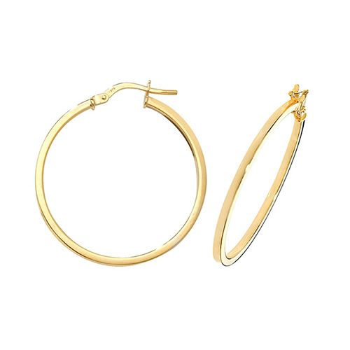 9CT YEL GOLD 25MM HOOP EARRINGS