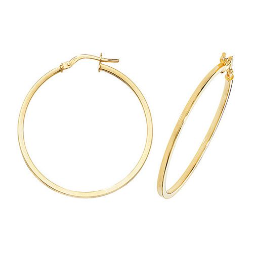 9CT YEL GOLD 30MM HOOP EARRINGS