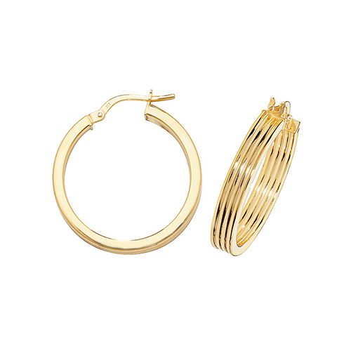 9CT YEL GOLD 20MM HOOP EARRINGS