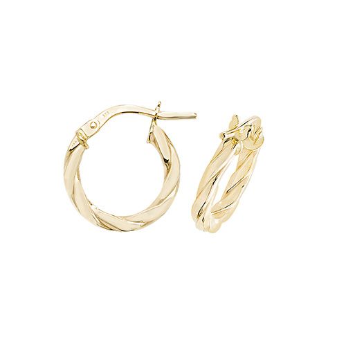 9CT YEL GOLD 10MM HOOP EARRINGS