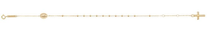 9CT YEL GOLD LADIES' 7.5 INCHES ROSARY BRCLT