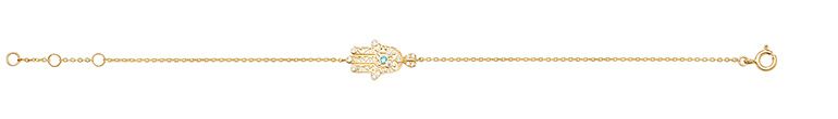 9CT YEL GOLD LADIES'' 7+¼ IN HAMSA BRACELET