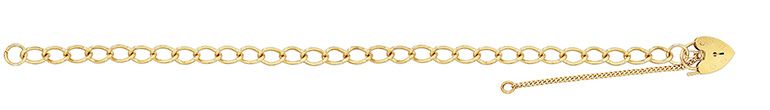 9CT YEL GOLD LADIES' 7.5 INCHES CHARM BRCLT