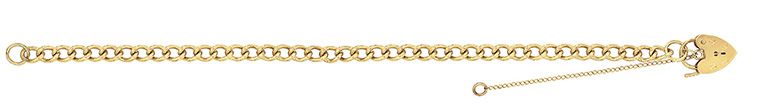 9CT YEL GOLD LADIES' 7.5 INCHES CHARM BRCLT