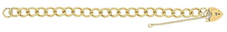 9CT YEL GOLD LADIES' 8 INCHES CHARM BRCLT