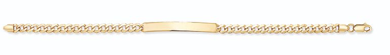 9CT YEL GOLD LADIES' ID 7.5 INCHES BRCLT