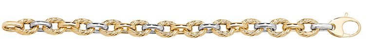 9CT YEL/WHT GOLD LADIES' 7.5 INCHES FANCY BRCLT