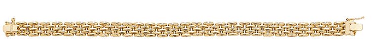 9CT YEL GOLD LADIES' 7.5 INCHES BRICK LINK BRCLT