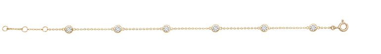 9CT GOLD LADIES' 7+¼ IN CZ BRACELET