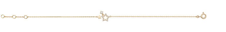 9CT GOLD LADIES' 7.25 IN CZ STAR BRACELET
