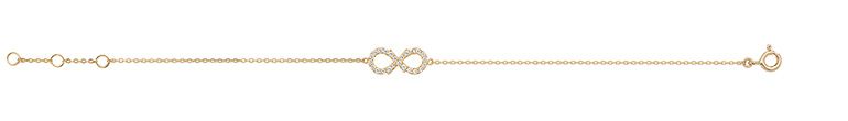 9CT GOLD LADIES' 7.25 IN CZ INFINITY BRACELET
