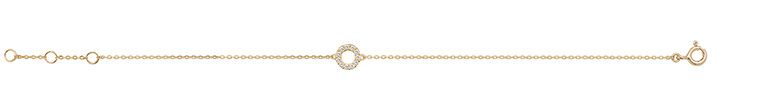 9CT GOLD LADIES' 7.25 IN CZ OPEN CIRCLE BRACELET