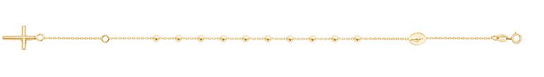 9CT YEL GOLD LADIES' 7.5 INCHES ROSARY BRCLT