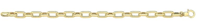 9CT YEL GOLD LADIES' 7.5 INCHES HOLLOW BRCLT