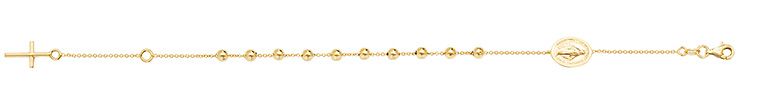 9CT YEL GOLD LADIES' 7.5 INCHES ROSARY BRCLT