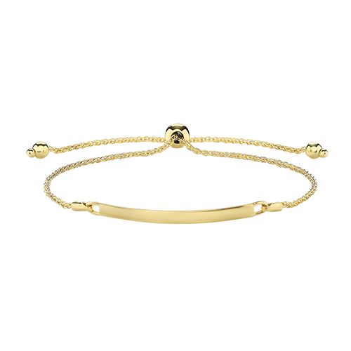 9CT YEL GOLD LADIES ID PULL STYLE BRACELET