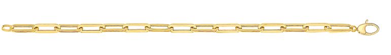 9CT YEL GOLD LADIES 7.5" PAPERCLIP BRACLT