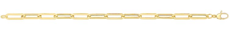 9CT YEL GOLD LADIES 7.5" PAPERCLIP BRACLT