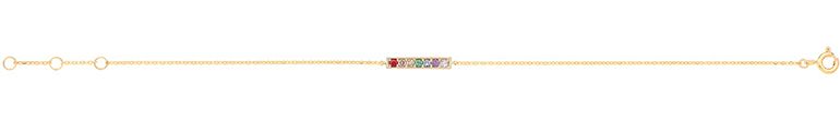 9CT YEL GOLD RAINBOW BAR CHAIN BRACELET