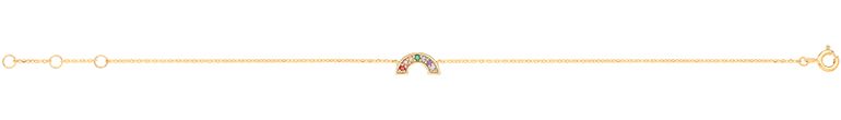 9CT YEL GOLD RAINBOW CHAIN BRACELET