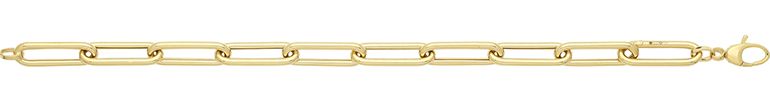 9CT YEL GOLD LADIES 7.5" PAPERCLIP BRACELET