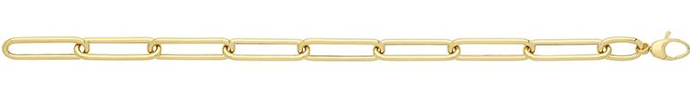 9CT YEL GOLD LADIES 7.5" PAPERCLIP BRACELET
