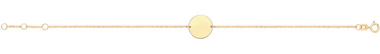 9CT YEL GOLD 7" DISC ID BRACELET