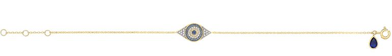 9CT YEL GOLD EVIL EYE BRACELET