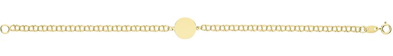 9CT YEL GOLD ROUND ID BRACELET