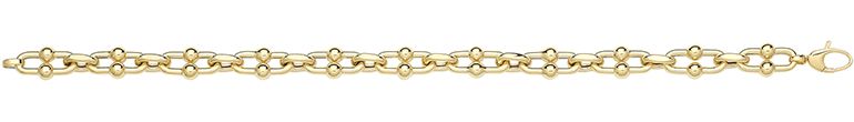 9CT YEL GOLD HOLLOW BUBBLE LINK BRACELET