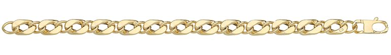 9CT YEL GOLD HOLLOW CURB BRACELET