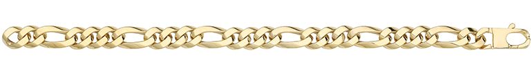 9CT YEL GOLD HOLLOW CURB BRACELET