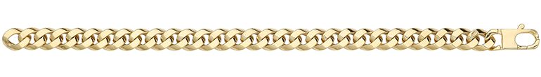 9CT YEL GOLD HOLLOW CURB BRACELET