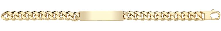 9CT YEL GOLD HOLLOW ID BRACELET