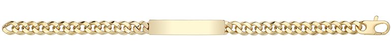 9CT YEL GOLD HOLLOW ID BRACELET