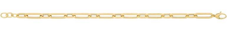 9CT YEL GOLD HOLLOW PAPERCLIP BRACELET