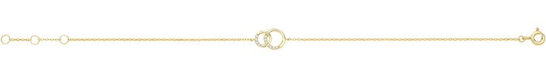 9CT YEL GOLD CZ INTERLOCKING CIRCLE BRACELET