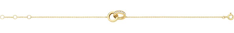 9CT YEL GOLD CZ INTERLOCKING CIRCLE BRACELET
