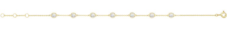 9CT YEL GOLD CZ STATION BRACELET BRACELET
