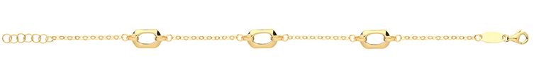 9CT YEL GOLD HEXAGON BRACELET