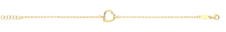9CT YEL GOLD HEART CENTRE BRACELET
