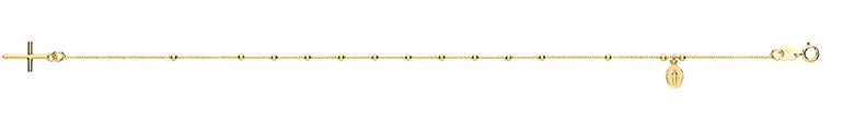 9CT YEL GOLD LADIES' 7.5 INCHES ROSARY BRCLT